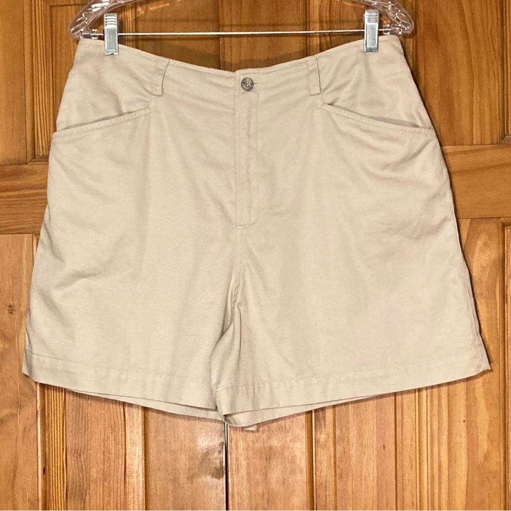 EUC Liz Claiborne Lizsport Petite Vintage 90s Shorts High Rise Tan Size 14P (#1)